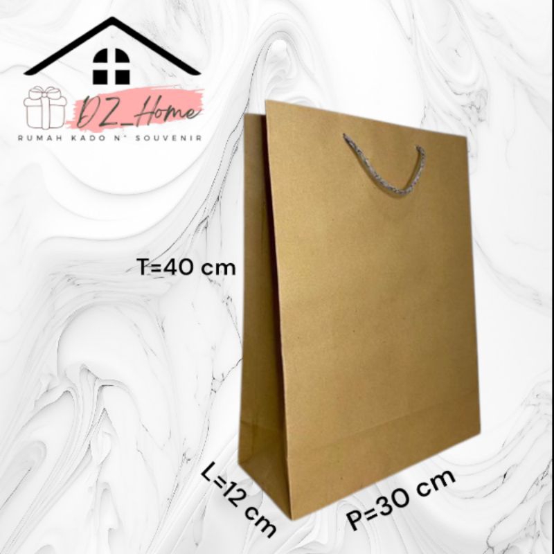 Paper bag coklat polos besar UK 40x30x12