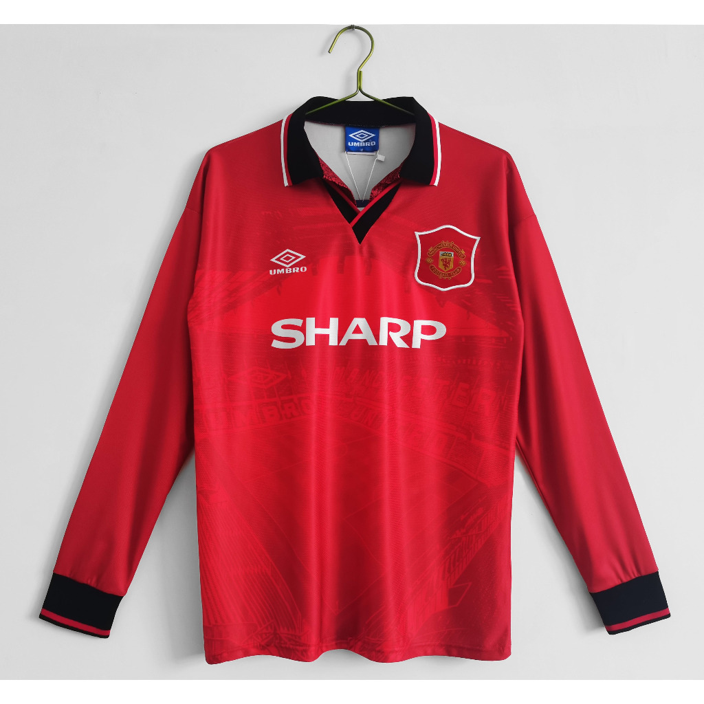 JERSEY RETRO LONGSLEEVE VINTAGE MU HOME SHARP THEATRE OF DREAMS 1996/1997 GRADE ORI AAA CLASSIC