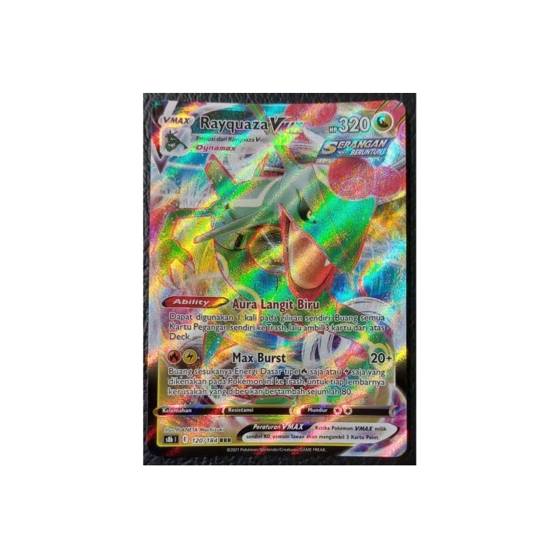Kartu Pokemon TCG - Rayquaza V Max RRR (s8b) 120/184