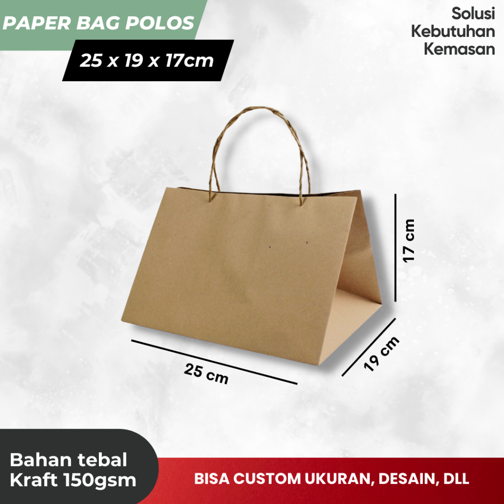 

Paper Bag Bento / Paperbag Kue ukuran 25 x 19 x 17cm