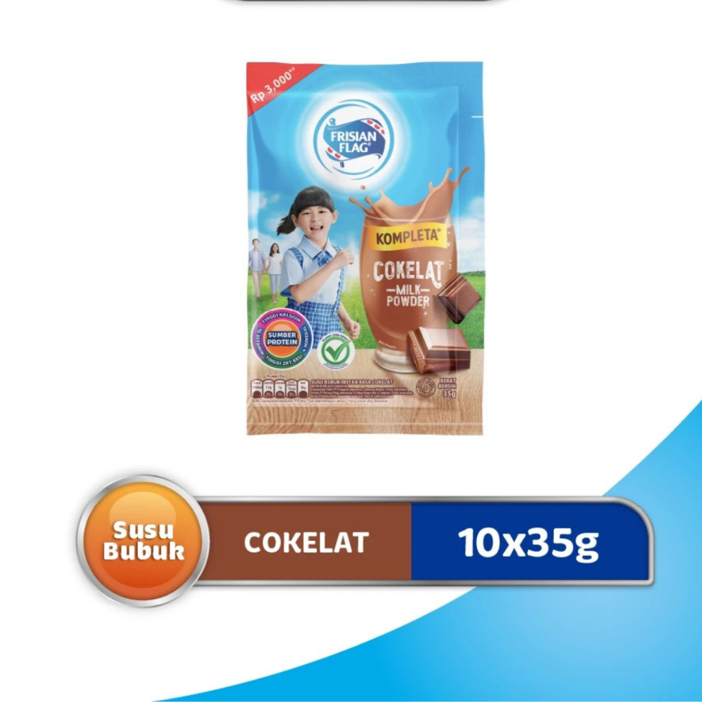 

Frisian Flag sachet Susu Bubuk Kompleta coklat dan vanila 35g - 10 pcs