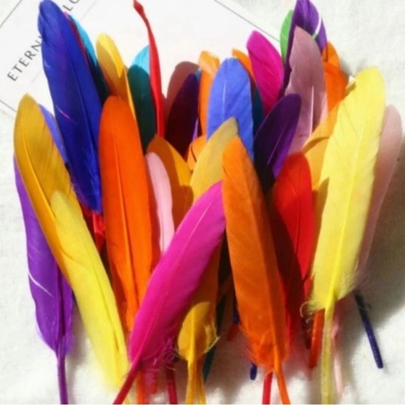 Bulu ayam hias bahan prakarya DIY feather bulu angsa pedang 10-15cm