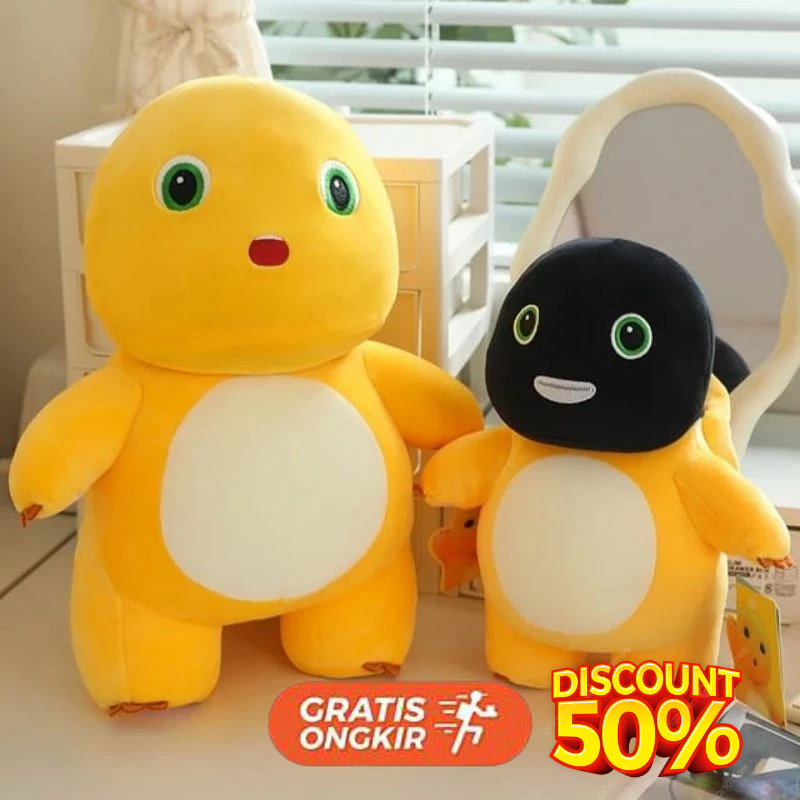 Boneka Nailong Dino Kuning MINISO Berubah Wajah Hitam Premium