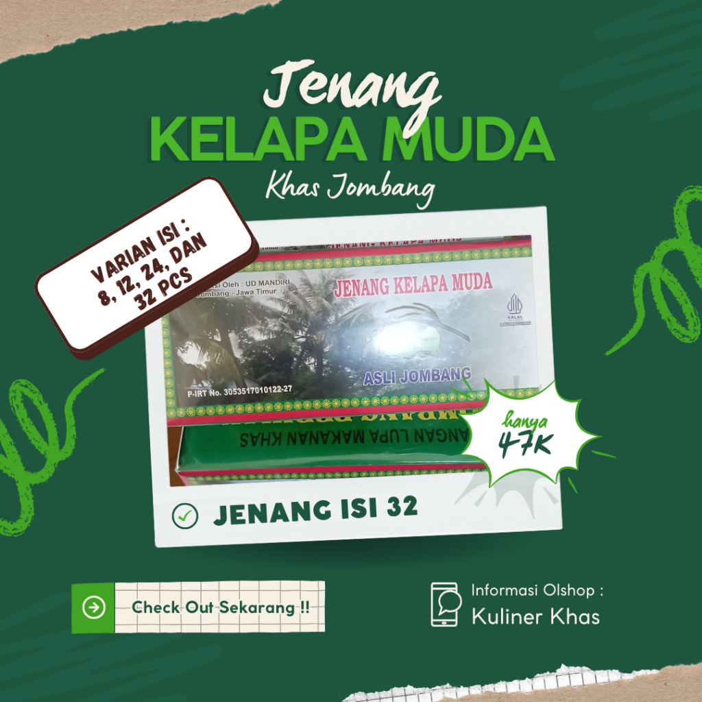 

Dodol Jenang Kelapa Muda Asli Khas Jombang Isi 32 Biji 100% HALAL dan NIKMAT