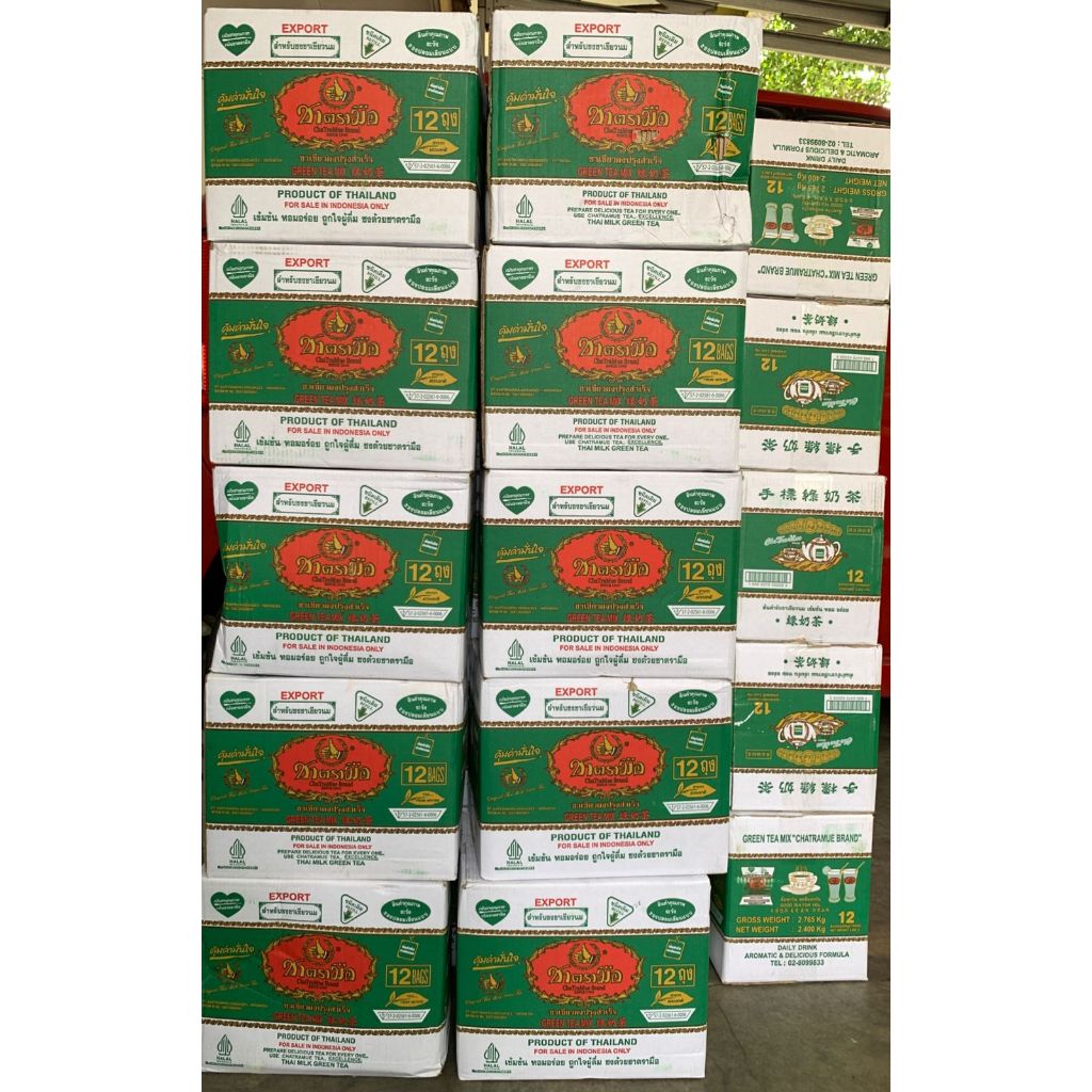 

11 Dus x 12 bungkus BPOM Green Thai Tea Chatramue 200 Gram