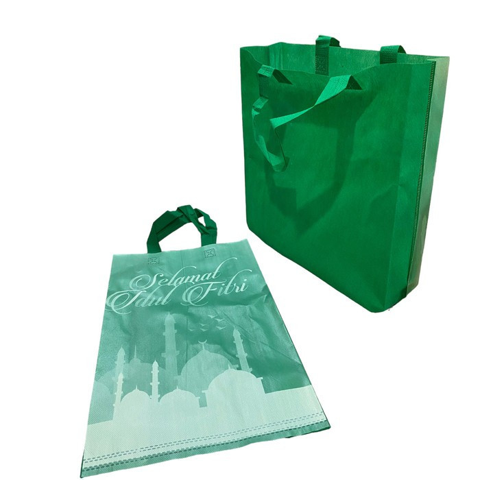 

Goodie Bag Tas Hari Raya Idul Fitri Bingkisan Lebaran Souvenir Gift Motif Hijau Tua 75 Gr Ukuran 25x35x8 cm
