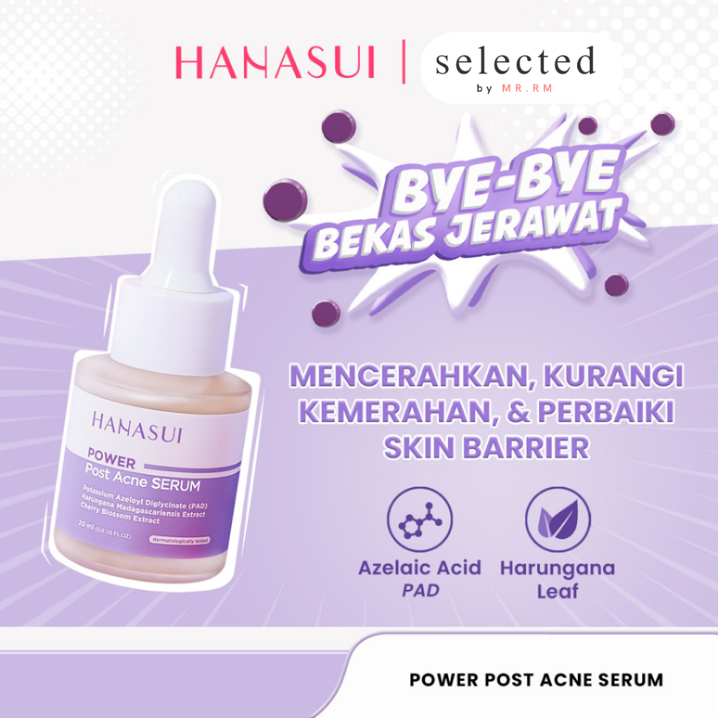 Hanasui Power Post Acne Serum - Pudarkan Bekas Jerawat PIE & PIH Mencerahkan dan Kurangi Kemerahan