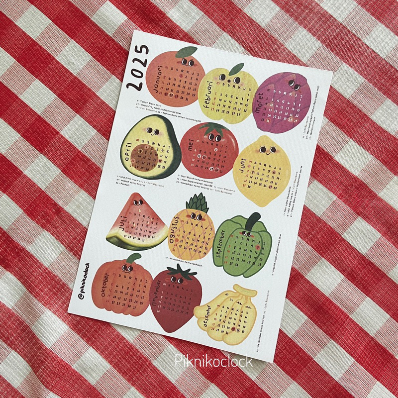 

2025 calendar fruits | Kalender Buah Lucu