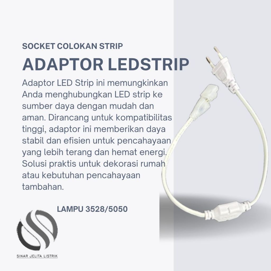 Socket Colokan Strip Lampu 3528/5050 Murah | Adaptor Lampu LED Strip | Colokan Lampu Strips Jepit