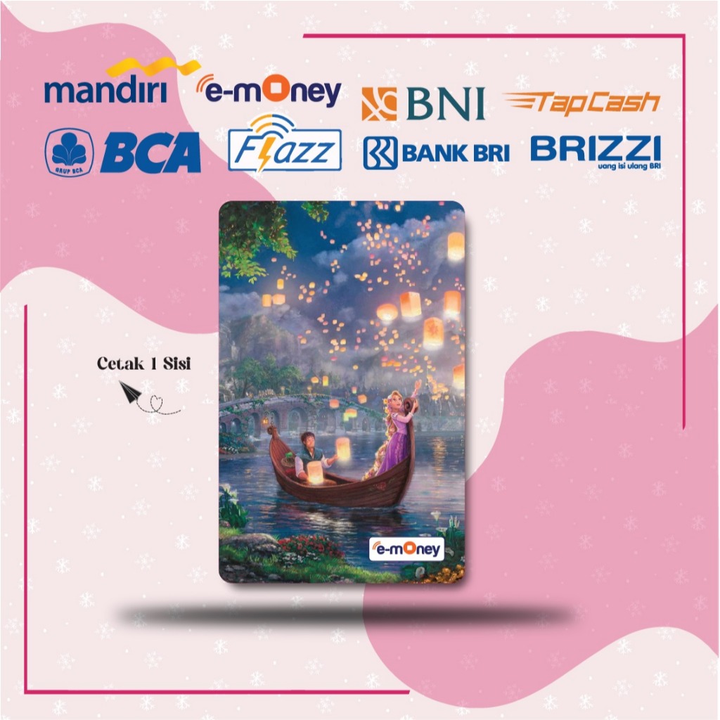 KARTU EMONEY DISNEY TANGLED RAPUNZEL ETOLL MANDIRI FLAZZ BCA GEN 2 BNI TAPCASH BRIZZI BRI - 1 SISI