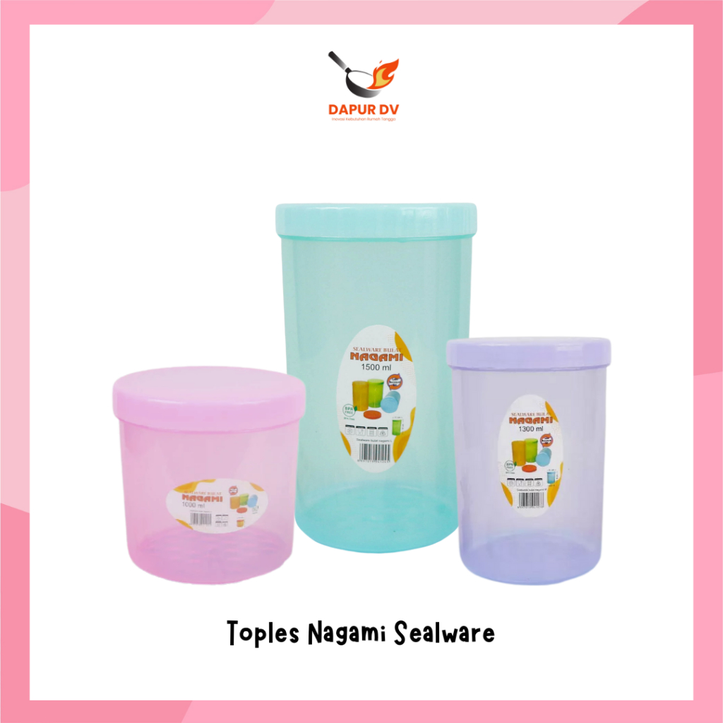 Nagami Sealware Bulat Toples Tutup Ulir Ukuran S M L Toples makanan plastik bulat polos LIVE DV