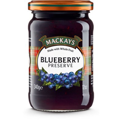 

Mackay's Blueberry Preserve / Dundee Orange Marmalade / Scottish Raspberry / Scottish Strawberry 340g