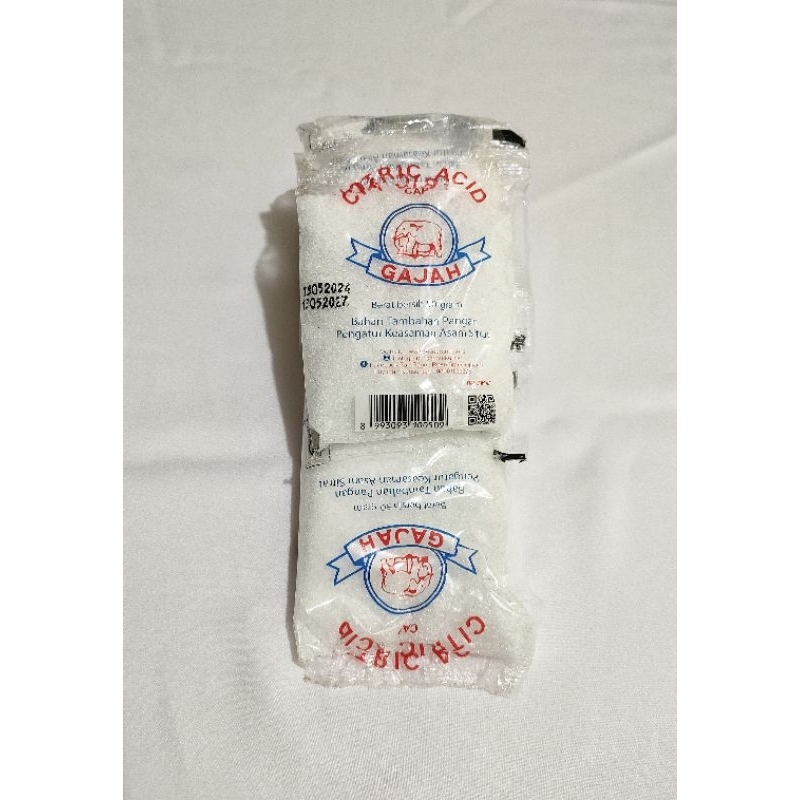 

Citric Acid cap Gajah 50 gr @ 1 Renceng isi 5 pcs asam citrun pemutih pembersih