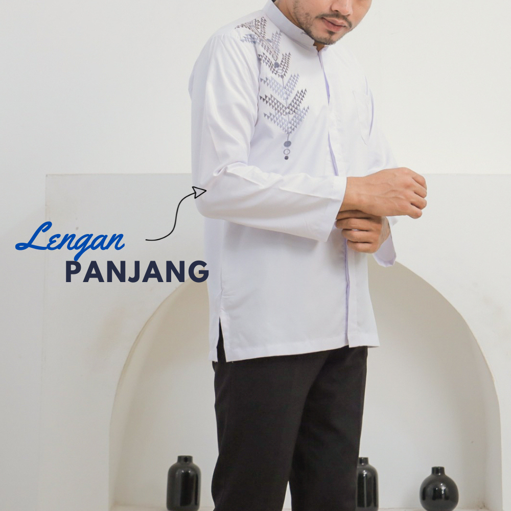 Baju Koko Pria Dewasa Kaos Kerah Batik Jumbo Hari Raya Kekinian Ramadhan Kemko 2026 Lengan Panjang P