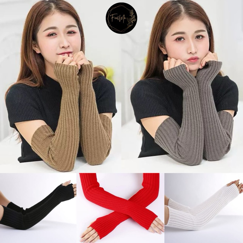 FeelMe KK-092 HandSock Hand warmer Manset Tangan Jempol Fingerless Rajut Y2K Lolita Fingerless Glove