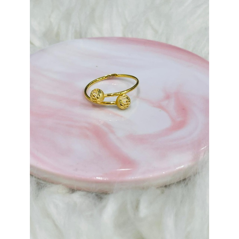 cincin bola kristal silang uk 20 cantik emas asli kadar 700