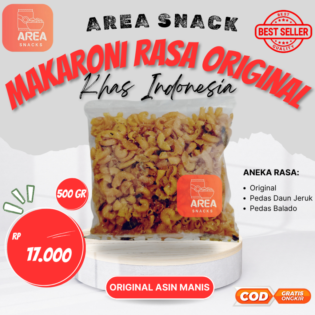 

CEMILAN MAKARONI RASA ORIGINAL DAUN JERUK SUPER RENYAH SUPER GURIH VARIASI 500gram 500gr 500 gr