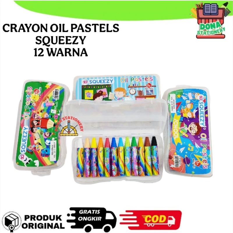 

CRAYON KRAYON OIL PASTELS 12 WARNA / KRAYON SQUEEZY / KRAYON ANAK MURAH NON TOXIC