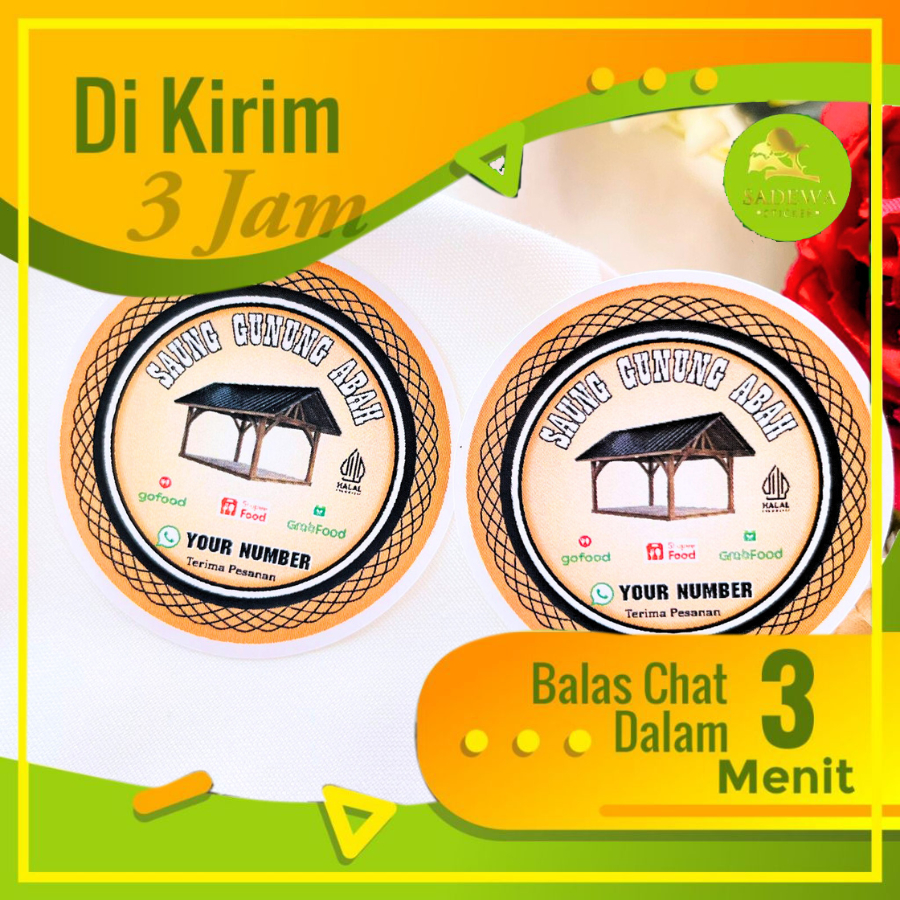 

Sadewa Print Dan Cut Stiker Warung Nasi Sticker Label Restoran Chromo Bulat Free Desain Uk.Kecil 2-4