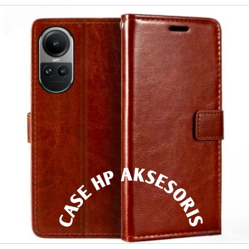 CASE OPPO RENO 10 5G/RENO 10 PRO 5G FLIP COVER WALLET SARUNG HP CASING DOMPET LEATHER CASE HP/CASING