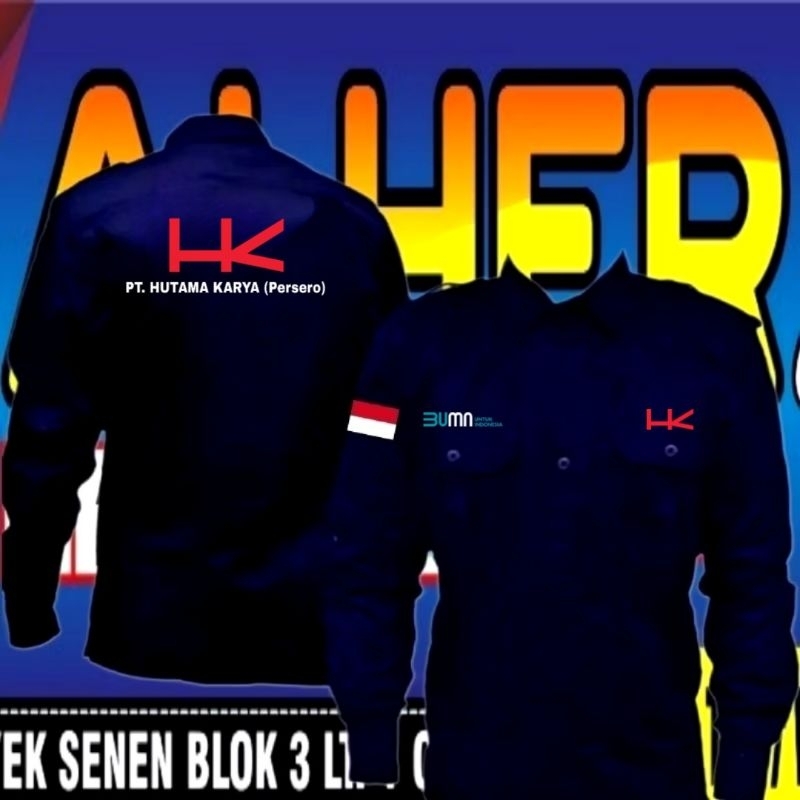 kemeja PT Hutama karya baju PT Hutama karya seragam PT Hutama karya kemeja kerja PT Hutama karya ser
