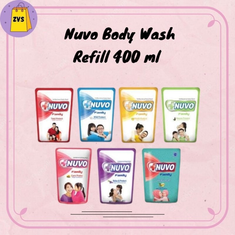 NUVO Body Wash Refill 400 ml / Nuvo Body Soap 400ml / Sabun Cair Mandi Nuvo 400ml