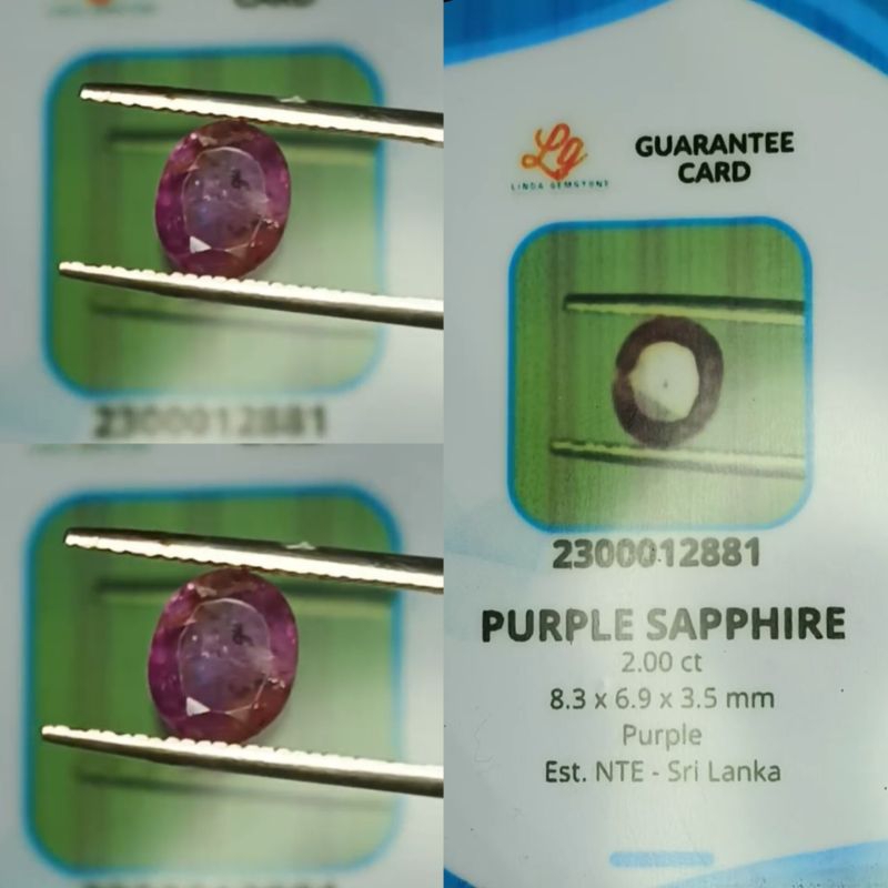 Natural Purple Sapphire Ceylon Srilangka