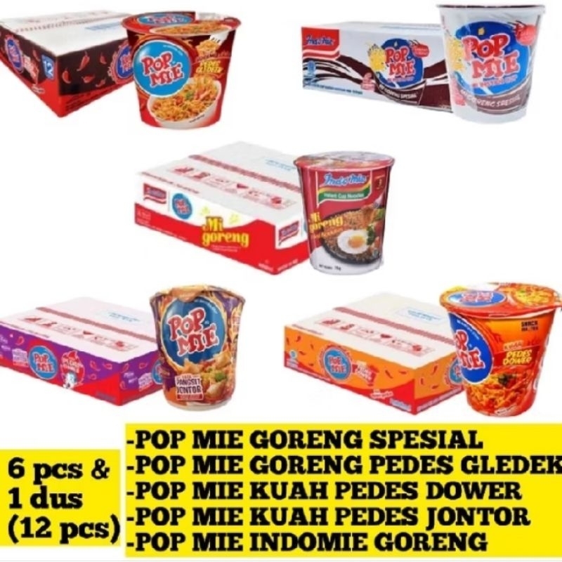 

POP MIE GORENG/KUAH PEDAS GLEDEK RASA PEDAS 1 DUS ISI 12 PCS