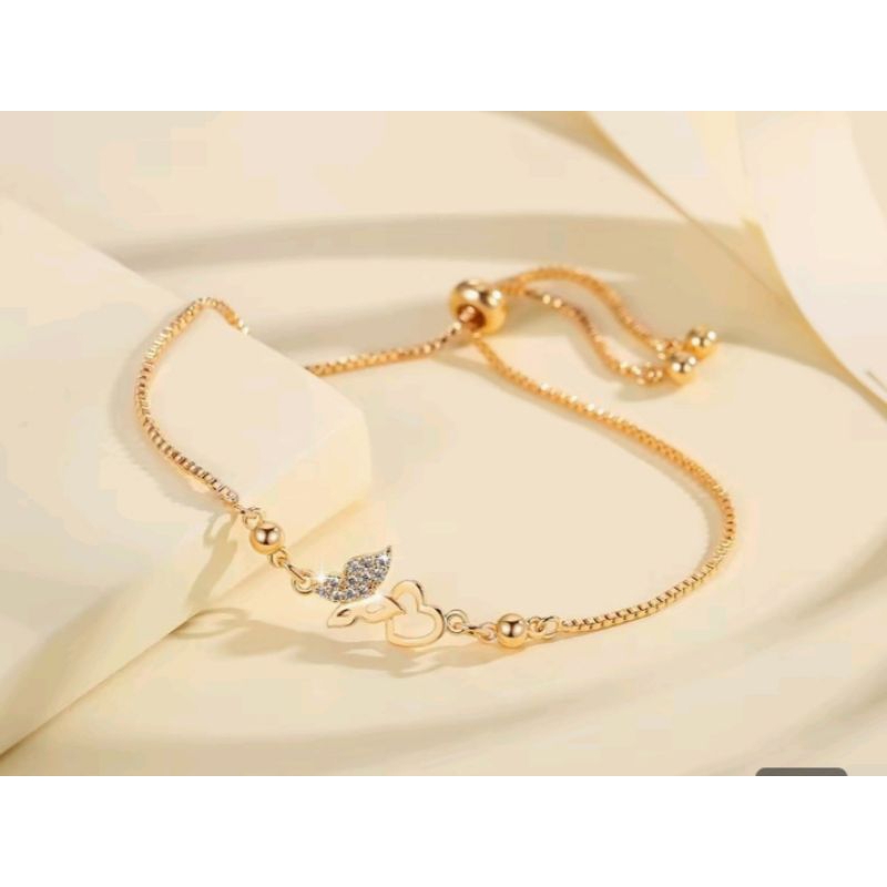 GELANG WANITA MODEL SERUT ANTI KARAT LAPIS EMAS 24K