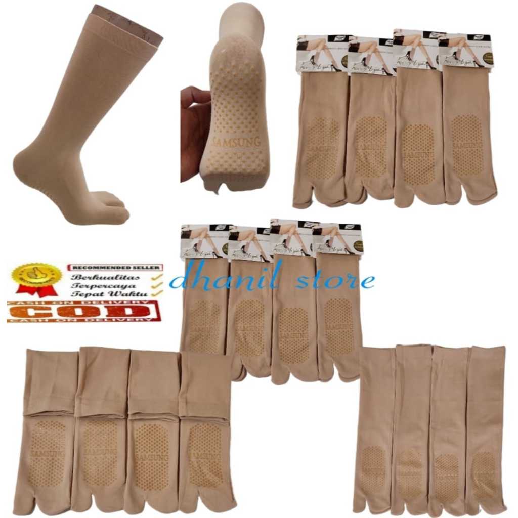 Kaos Kaki Jempol Stoking Wanita Anti Slip / Kaos Kaki Jari Panjang Warna Kulit