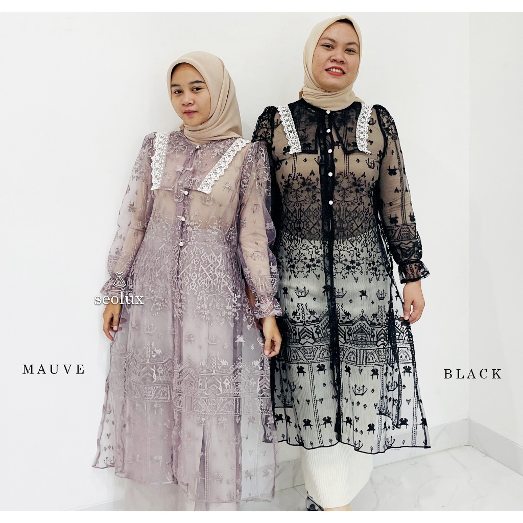 SEOLUX - CD88 - Zahra Outer | Outer Top Raya Collection Tile Brukat Atasan Baju Pesta Muslim