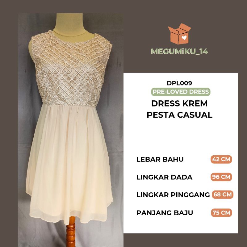 (Pre-Loved) Dress Krem Pesta Casual