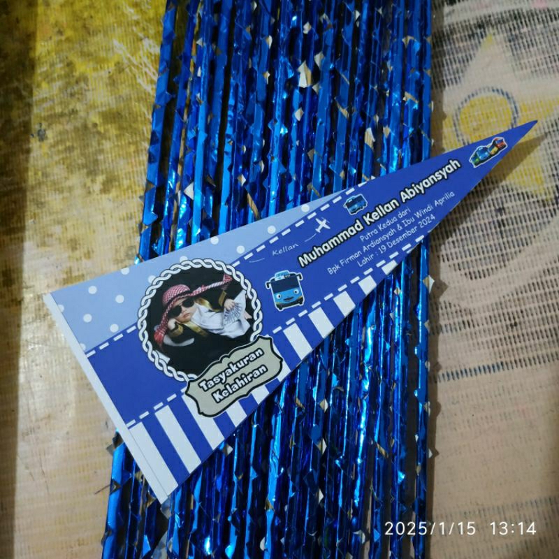 Bendera tasyakuran aqiqah khitanan custom