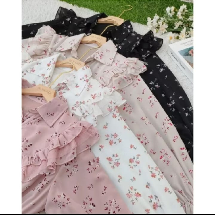 BASIC DRESS KYUNGMI EDELWEISS CRINKEL MANGO YORYU ONESIZE