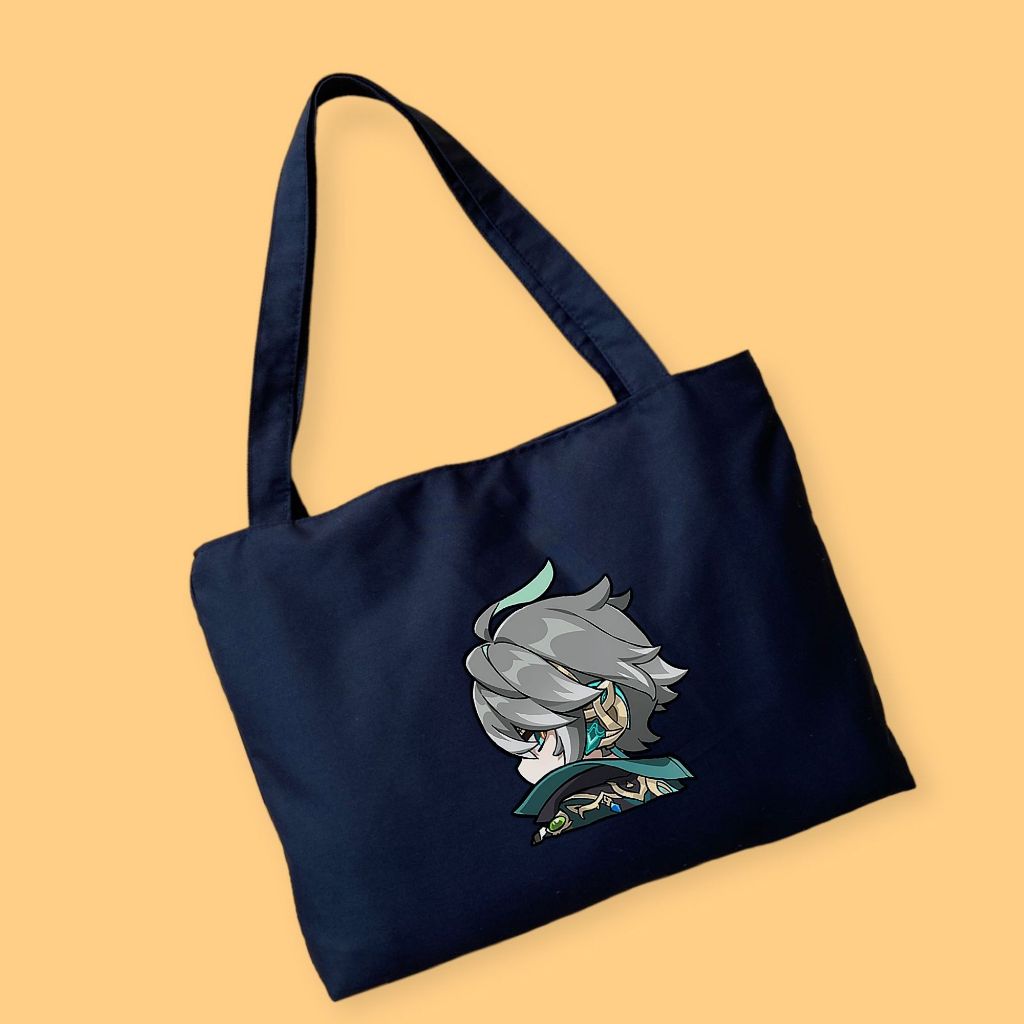 Tote bag Landscape Genshin Impact Tas ToteBag Resleting Bahan Kain Drill Fit Laptop || Kiiyoomii ||