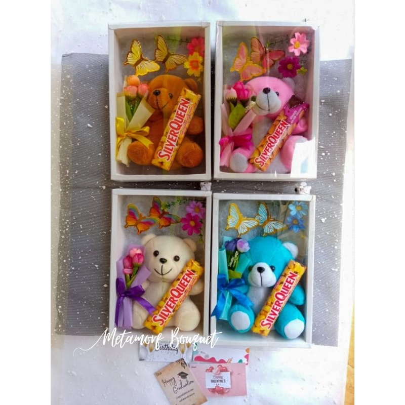 

gift box boneka coklat Silverqueen free lampu LED