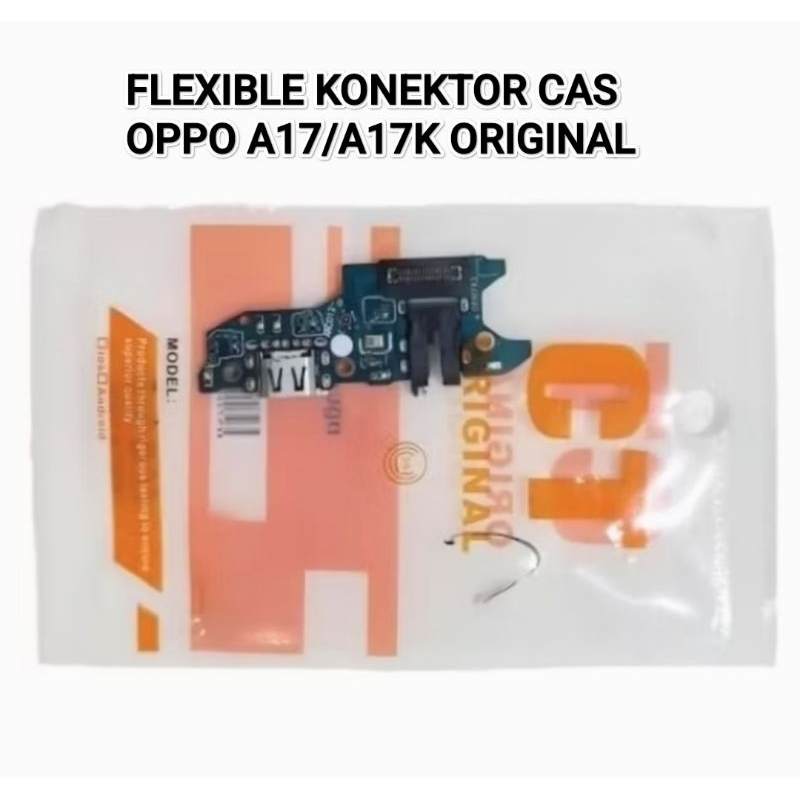 PAPAN KONEKTOR CAS OPPO A17/OPPO A17K FLEXIBLE UI BOARD CHARGER ORIGINAL+IC
