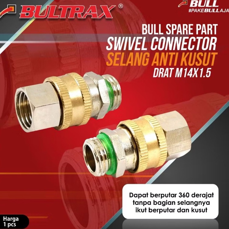 Super Kejutan Bull nepel selang M14x15 connector swivel selang anti kusut drat for mesin sanchin sem