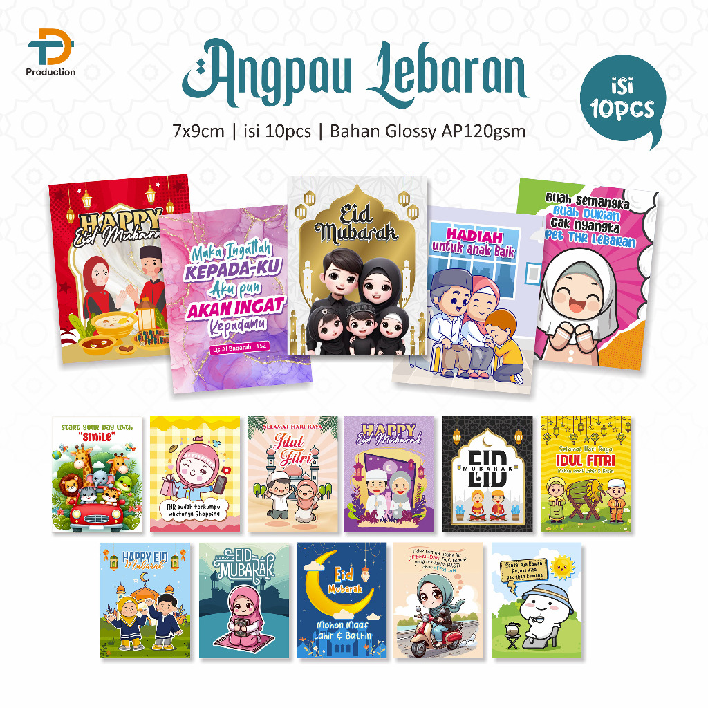 

(isi 10 pcs) ANGPAU LEBARAN KECIL 7x9 cm / AMPLOP LEBARAN GLOSSY
