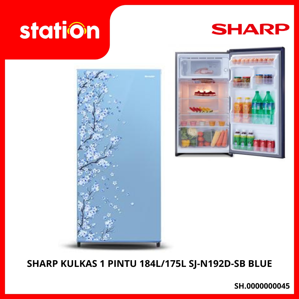 SHARP KULKAS 1 PINTU 184L SJ-N192D-SB / SJ-N192D-SP / SJ-X197MG-DB / SJ-X195MG / SJ-N192N-HS