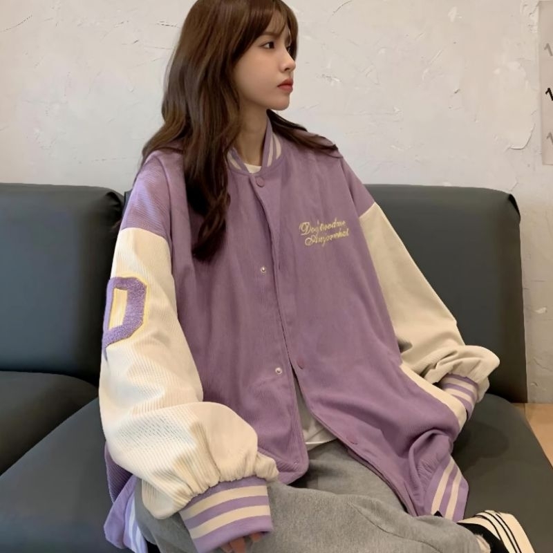 Jaketin Aja - Varsity Big Size ( S - 6XL ) D DO WHATS MAKE YOU HAPPY Jacket Baseball Bomber Oversize