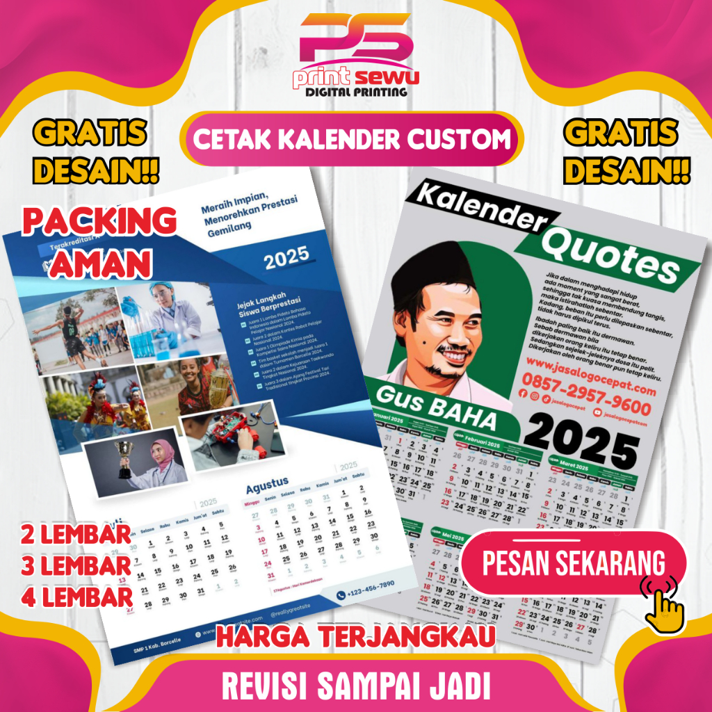 

CETAK KALENDER CUSTOM 2025 | KALENDER 2025 DINDING GANTUNG CUSTOM | UKURAN A3 | GRATIS DESAIN | (KPOP, Foto sendiri, Gamer, Kartun) | REVISI SAMPAI JADI | JUAL SATUAN