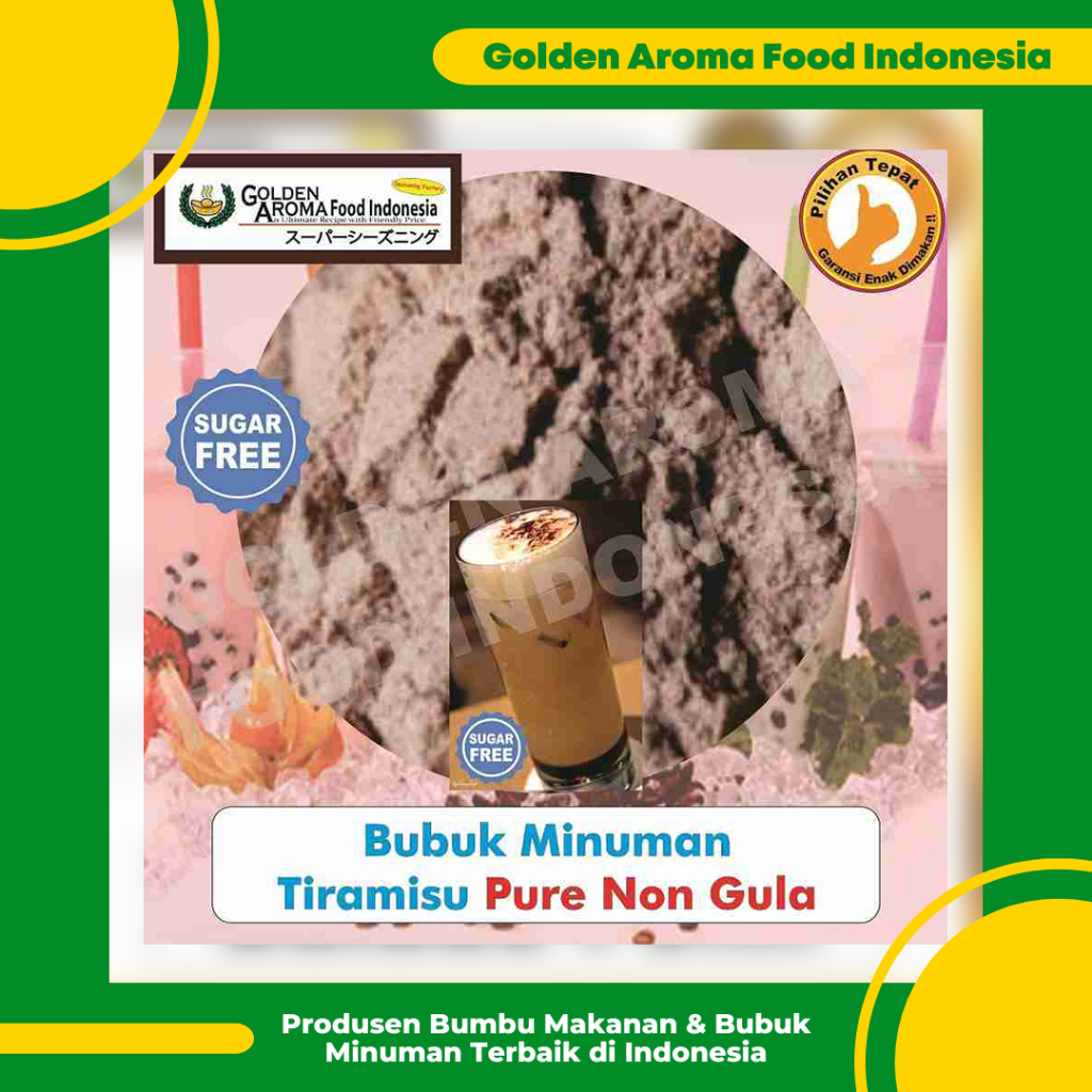 

Bubuk Minuman Tiramisu Pure Non Gula 1 Kg Tanpa Gula No Sugar Bubble Drinking Powder Murah Enak GAFI