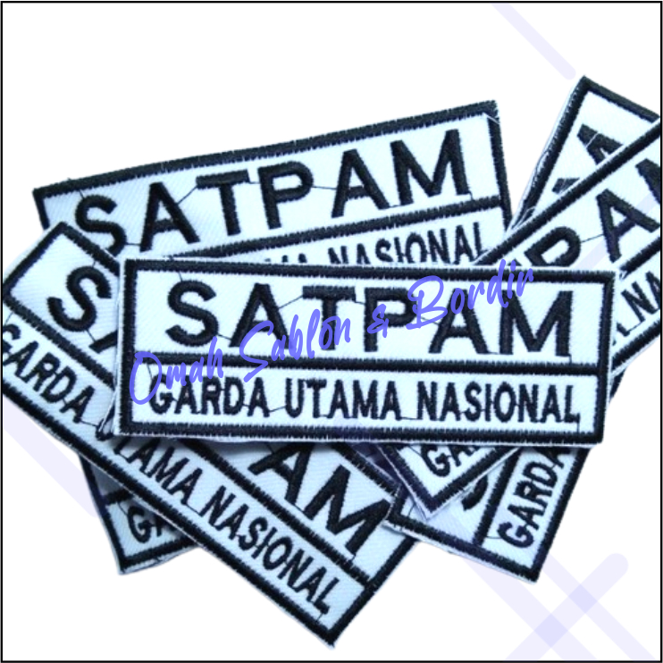 Bordir Nama Seragam Satpam // Bordir Satpam - Bordir SPBU -Bordir Security // Nama dada SPBU
