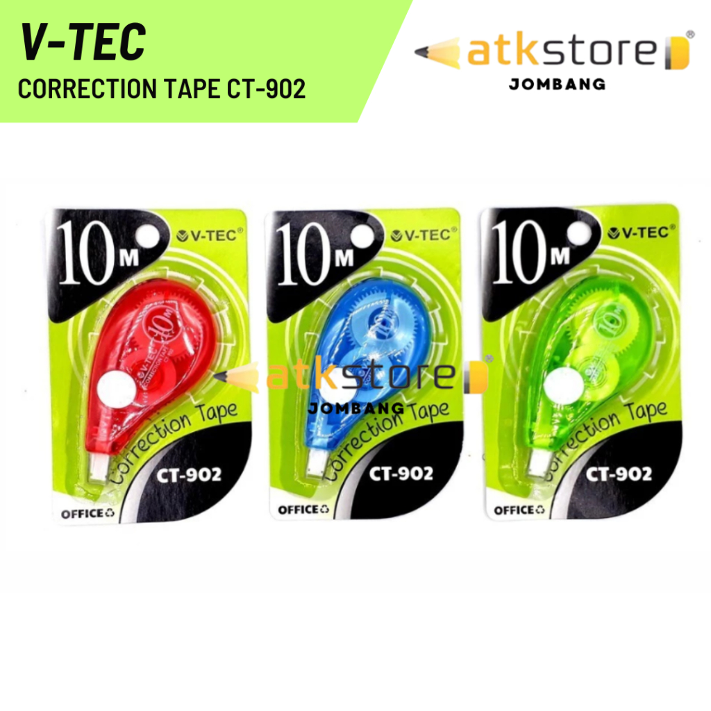 

V-TEC Correction Tape TYPE CT-902 / Pita Koreksi/ Correction Tape/ Correction Pen/ Tipe X Rol/ Tip X