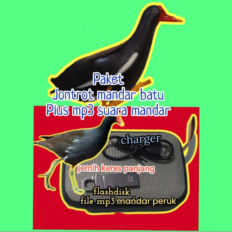 PAKET MP3 SUARA MANDAR + JONTROT MANDAR BATU MUSIK BOX BLUETOOTH BURUNG PERUK AMPUH MURAH
