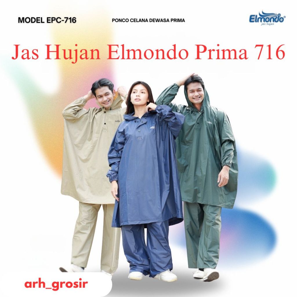 Jas hujan ponco celana prima 716 Elmondo / Jas hujan elmondo poncho + celana prima 716