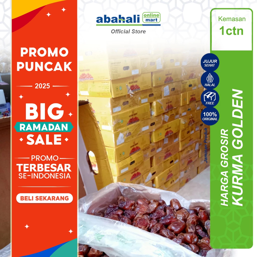 

1 DUS (10 Kg) Kurma Basah Mesir Madu Golden Valley / Golden Rotana Untuk Nabeez & Diet Kemasan Dus Enak Premium