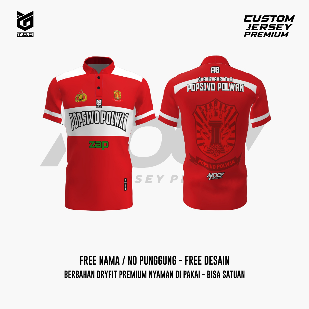 JERSEY JALAN POPSIVO (MERAH) PROLIGA 2025 PREMIUM - PREORDER [ BISA CUSTOM NAMA & NOMOR  | BAJU VOLI