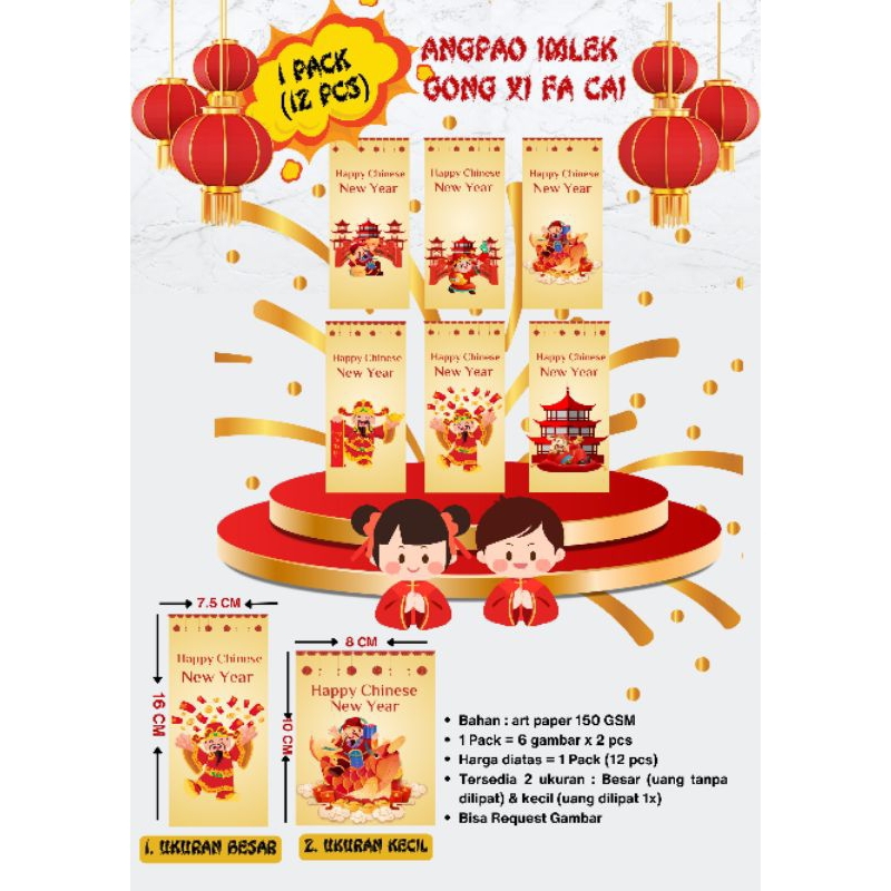 

Angpao imlek cny 2025 angpau tahun ular ukuran panjang pendek